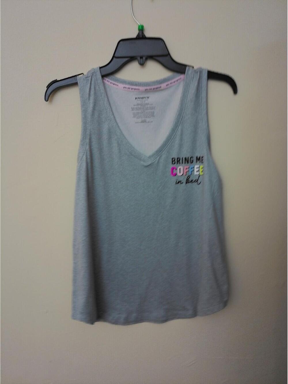 Joyspun Sleep Tank Top Womens Gray Size S Dreamy Soft Graphic Pajama Lounge